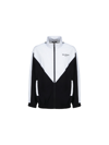 Balmain Logo-print Multi-cut Track Jacket In Noir/blanc