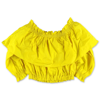 Msgm Teen Off-shoulder Cropped Blouse In Giallo