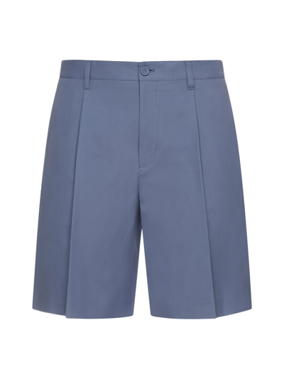 Dior Front-pleat Chino Shorts In Blue