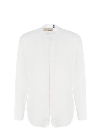 Costumein Texan Shirt In Linen In White