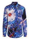Dolce & Gabbana Purple Luminarie Silk Slim Martini Shirt In Multicolor