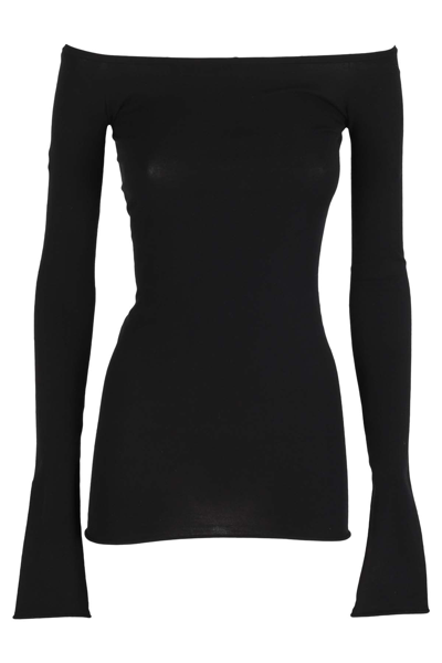 Sportmax Off-the-shoulder Ario Sweater In Nero
