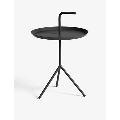 Hay Dlm Powder-coated Steel Side Table 58cm X 38cm In Black