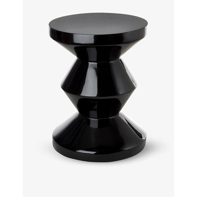 Pols Potten Zig Zag Lacquered Stool In Black | ModeSens