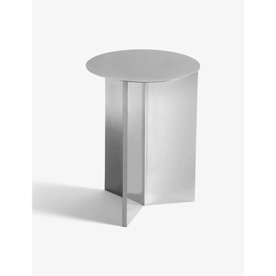 Hay Slit Polished Side Table 47cm X 35cm In Silver