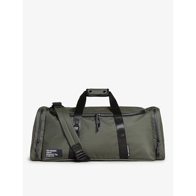 Ted Baker Hyke Twin-handle Rubberised Holdall In Olive