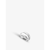 Georg Jensen Curve Sterling-silver Double Open-ended Medium Bangle In Silver