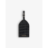 Whistles Black Croc-embossed Leather Luggage Tag 1 Size In Black