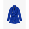Ted Baker Womens Brt-blue Rytaa Wrap Wool-blend Coat 6
