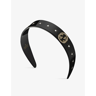 Gucci Gg Resin And Crystal Head Band