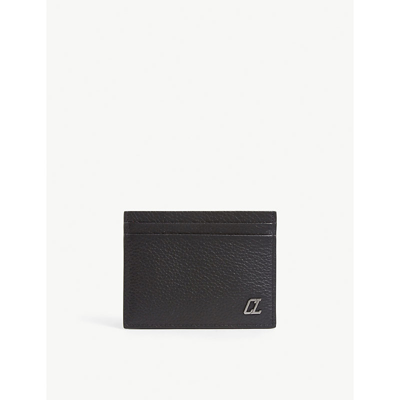 Christian Louboutin Black/gun Metal Kios Leather Card Holder