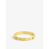 Kurt Geiger Crystal-embellished Eagle-head Brass Bangle In Gold