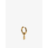 BALENCIAGA B GOLD-TONED STERLING SILVER HOOP EARRING