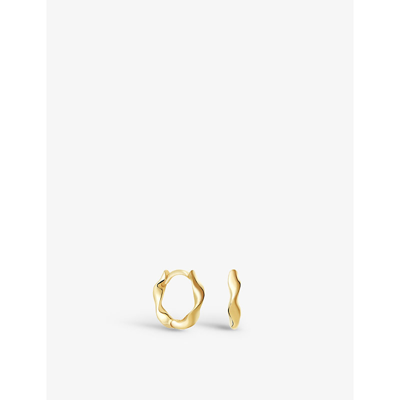 Astrid & Miyu Elemental 18ct Yellow Gold-plated Sterling Silver Huggie Earrings
