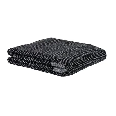 47th & Main Herringbone Knit Throw Blanket In Black In Blue