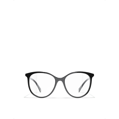 Pre-owned Chanel Womens Black Pantos Eyeglasses