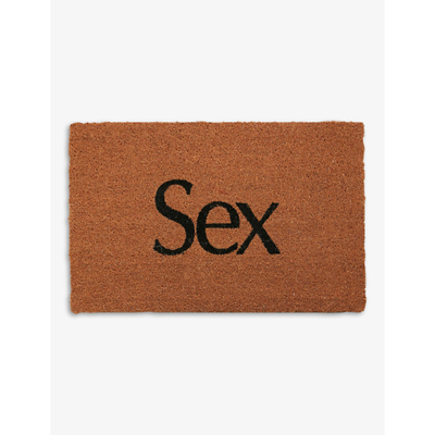 More Joy Brown Sex Slogan-print Coir Doormat 47cm X 76cm