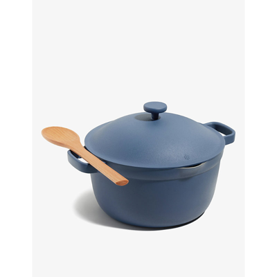 Our Place Perfect Pot And Rack Cast Aluminium And Stainless Steel Set In Blue Salt