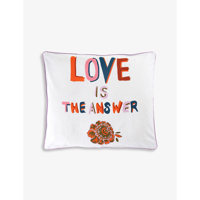 Anna + Nina Love Is The Answer Cotton Pillowcase 70cm X 50cm