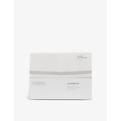 The White Company White/silver Cavendish Classic Cotton Pillowcase