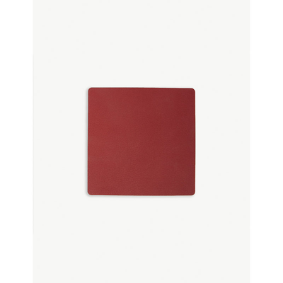 Lind Dna Nupo Square Leather Coaster In Red