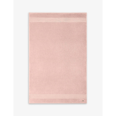 Lacoste Rose Le Croco Logo-embroidered Organic Cotton Bath Sheet 100cm X 150cm Bath Sheet