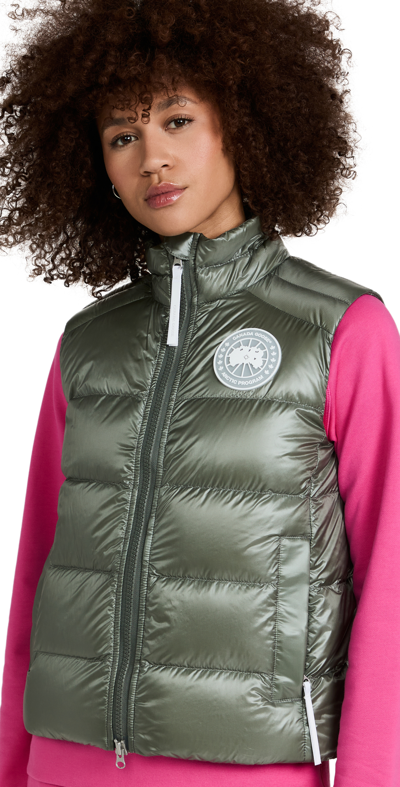 Canada Goose Cypress Branded-patch Shell-down Gilet In Sagebrush