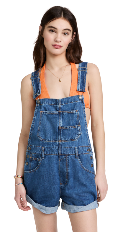 Free People Ziggy Shortalls In Sapphire Blue