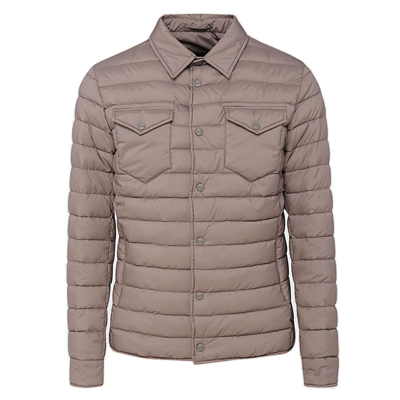 Herno High-neck Buttoned Padded Jacket In Falcon