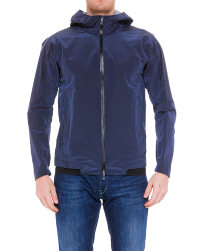 Herno Zipped Hooded Jacket In Blue