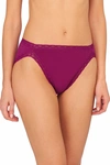 Natori Bliss French Cut Brief Panty Underwear With Lace Trim In Bright Berry