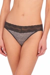 Natori Bliss Perfection Soft & Stretchy V-kini Panty Underwear In Heather Grey Print