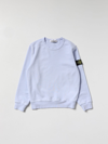 Stone Island Kids' Cotton Sweatshirt With Logo In Violet