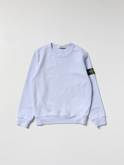 Stone Island Cotton Sweatshirt With Logo In Violet