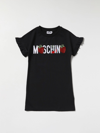 Moschino Kid Kids' Dress With Strawberry Print In Black