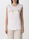 Balmain Logo-print Sleeveless T-shirt In White