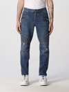 BALMAIN JEANS IN WASHED RIPPED DENIM,C82318009