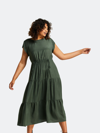 Estelle Lana Tiered Maxi Dress In Green