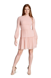 Dress The Population Paola Fit & Flare Long Sleeve Dress In Pink