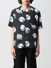 Stussy Dice Graphic-print Relaxed-fit Crepe Shirt In Black