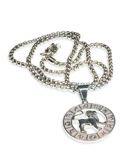 Jean Claude Dell Arte Stainless Steel Zodiac Necklace In Leo