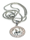 Jean Claude Dell Arte Stainless Steel Zodiac Necklace In Capricorn