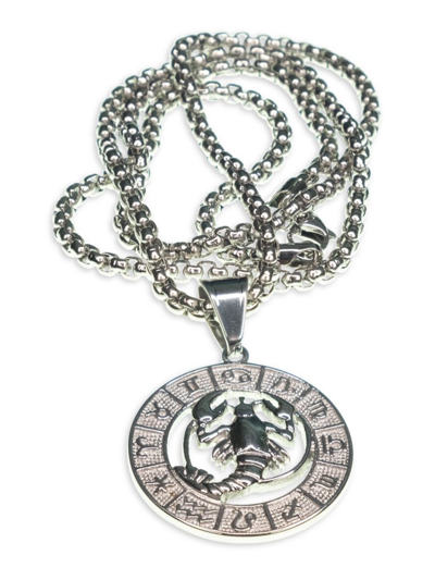 Jean Claude Dell Arte Stainless Steel Zodiac Necklace In Cancer