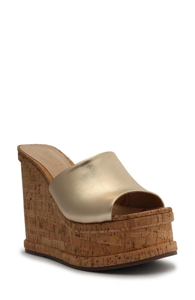 Schutz Dalle Pvc Platform Wedge Sandals In Pearl