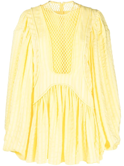 Stella Mccartney Mesh-panel Shift Dress In Giallo