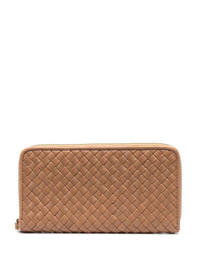 Officine Creative Juliet 101 Interwoven Leather Purse In Brown