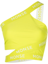 Monse Logo-print Zigzag Cropped Top In Yellow