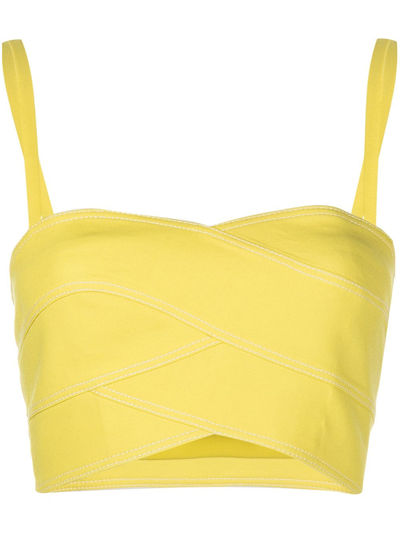 Monse Bandage-style Cropped Top In Lime