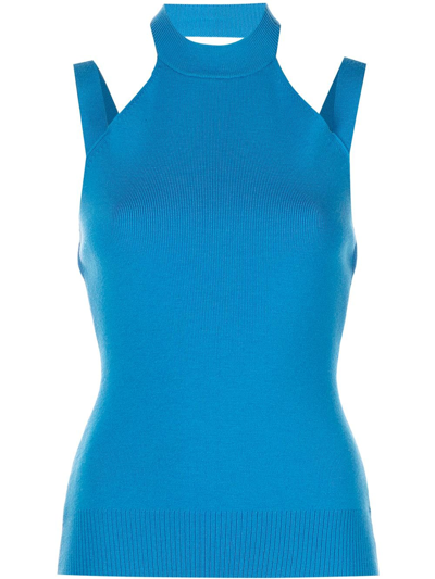 Monse Cut-out Detail Knitted Top In Azure