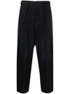 Balmain Cropped Side-stripe Trousers In Black